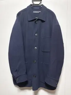 UNIQLO +J ウールブレンドオーバーサイズシャツジャケット NAVY L