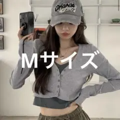 SHEIN グレー ボタン付き カーディガン