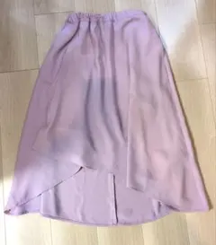 薄いピンク アシンメトリー ロングスカート