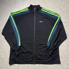 90s アディダス トラックジャケット ブラック 刺繍ロゴ 希少カラー