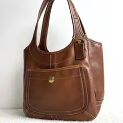 美品✨【希少】COACH エルゴ ゴールド金具 トートバッグ ブラウンレザー