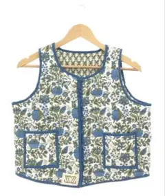 SZ Blockprintsエスゼットブロックプリント花柄キルティングベスト ウィンターセール】未使用 エスゼット ブロックプリント SZ