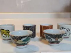 九谷焼　陶器製お猪口 6個セット