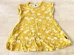 キッズ・80サイズ☆花柄ワンピース／チュニック☆カラシ色☆SERAPHのサムネイル
