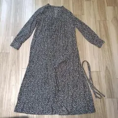 nano universe 小花柄長袖シャツワンピース