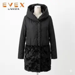 EVEX by KRIZIA ダウンコート 42 黒 ボア アルパカ　美品！
