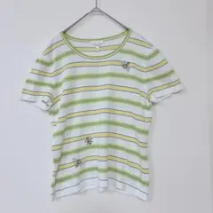 エスカーダ ESCADA サマーニット Tシャツ ハチ 刺繍 38ボーダー　半袖のサムネイル