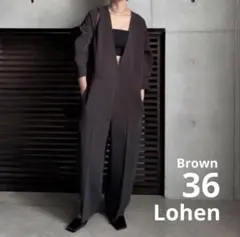 LOHEN /ＶNECK COMBINASON Ｖネックコンビネゾン36茶