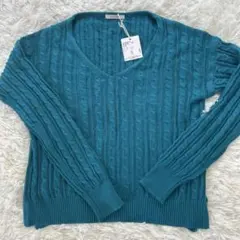 新品 BAYFLOW セーター Sサイズ　ブルーグリーン　薄手