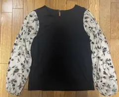 【最終値下げ】JILLSTUART 花柄スリーブブラウス ブラックセットアップ可