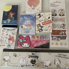 新品未使用 スヌーピー・マイメロディ メモ付箋 シール他