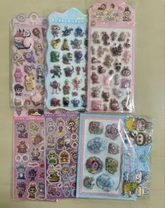 9 シール6枚セット おしり　ボンボン　立体　ラブブ　ぷくぷく　水シール