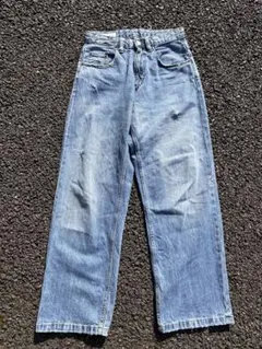 ZARA ワイドレッグデニムパンツ ライトブルー