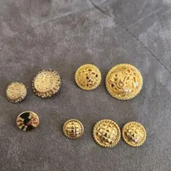 ゴールド装飾ボタン8個セット