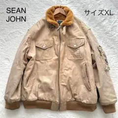 未着用 90's 00's Sean john 本革 ボンバーJKT 刺繍 未着用 90´s 00´s Sean john 本革 ボンバーJKT 刺繍 メンズ