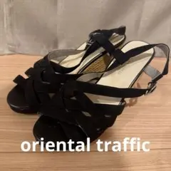 「ORiental TRaffic 黒 ウェッジソール サンダル Lサイズのサムネイル