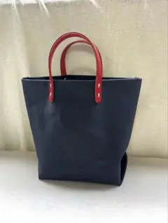 普通サイズ?帆布トートバッグ　@@革持ち手　ハンドメイド