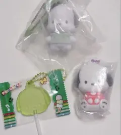 ポチャッコ　ふわふわフロッキーマスコット　カラフルカラビナ　キャンディチャーム