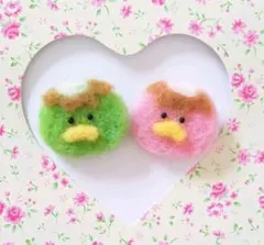 羊毛フェルト　かっぱ　ブローチ　2点セット