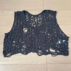 JEANASIS メッシュニットベスト グレー F