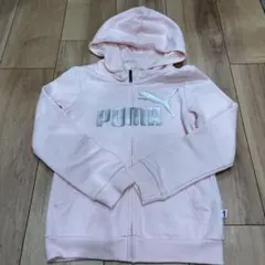 サイズ120 PUMA 薄ピンクジップアップパーカー