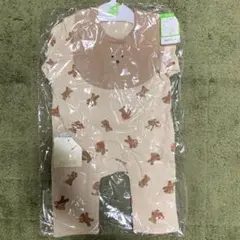 新品未使用 カバーオール ロンパース クマ くま スタイ付き 長袖