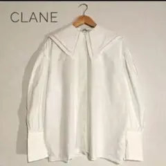 美品✨️ CLANE ビッグカラーシャツ ホワイト 長袖のサムネイル