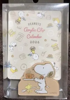 2026卓上カレンダー　アクリルクリップ付き　スヌーピー