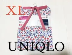 新品タグ付きユニクロレディース●レーヨンリラコパンツルームウェア●ピンク花柄XL