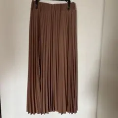 ブラウン プリーツロングスカート