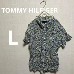 トミーヒルフィガー 半袖シャツ 花柄 総柄 コットン100% Lサイズ