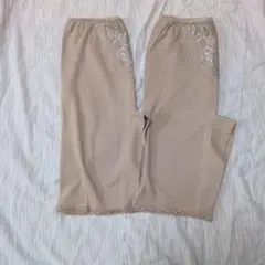 レース模様裾レース 綿混 インナーパンツ2枚 ストレッチ ペチパンツL 冬用秋用