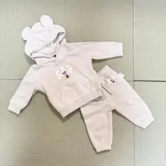 GAP ミニーマウス ベージュ 耳付きフードセットアップ