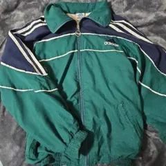 古着 adidas アディダス 90s 3ライン 刺繍 ナイロンジャケット