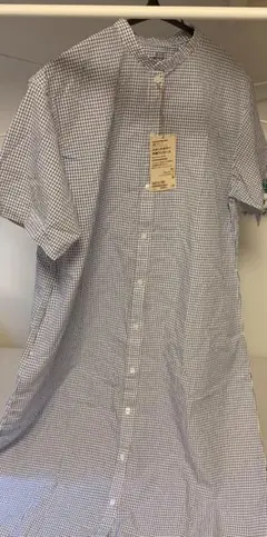 無印良品　スタンドカラー半袖ワンピース　S