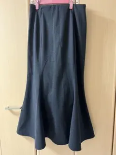 GU ジーユー ヘリンボーンマーメイドロングスカート ダークグレー