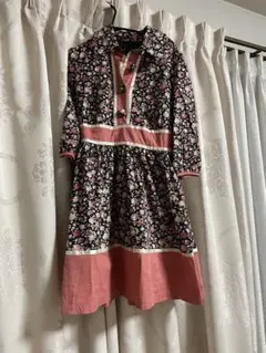 AnkRouge♡スプリング花柄ワンピ♡未使用ガーリーバイカラーレトロ♡レア貴重