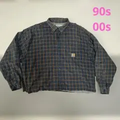​【リメイク】カーハート 裏ネル チェックシャツ 短丈切りっぱ メキシコ製 XL