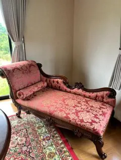 希少】ヴィンテージソファカウチイタリア輸入家具木彫木工猫脚