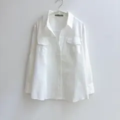 【美品】セオリーリュクス　七分袖　シアーシャツ　ブラウス　コットン