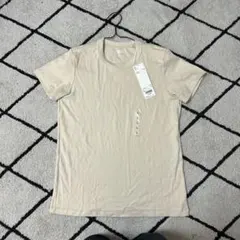 【未使用 タグ付き】UNIQLO クルーネックT 半袖 ベージュ L