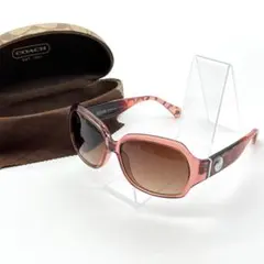 美品 コーチ サングラス シグネチャー 総柄 ロゴ金具 度無し 箱 クロス付き