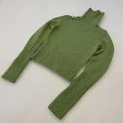 ラルフローレンオリーブグリーン タートルネック クロップドセーター