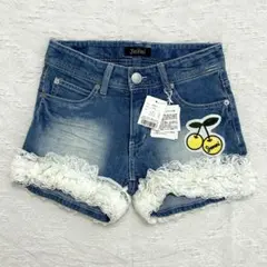 【Jenni】ハートポケット レース付きデニムショートパンツ 150cmタグ付き