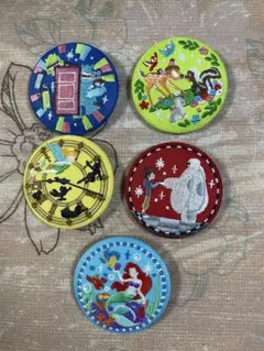 【新品】刺繍缶バッジ2　ディズニー　5個まとめて