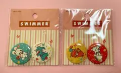 swimmer 缶バッジ　セリア　スイマー　未開封　①