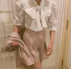 トリートユアセルフ　リボンブラウス　Treat ürself