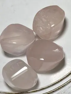 4個セット✨虹も見える✨ローズクォーツパーツ✨