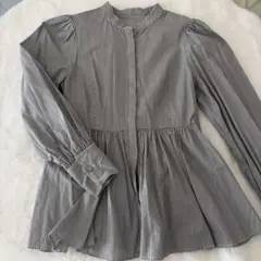 NATURAL BEAUTY BASIC ペプラムリボンブラウス
