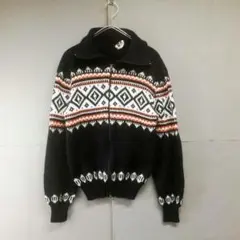 ユーロヴィンテージ　70-80s ニットセーター　ノルディック柄　メンズM相当